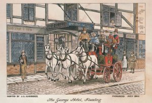 The George Pub Hotel Reading Berkshire Painting Postcard