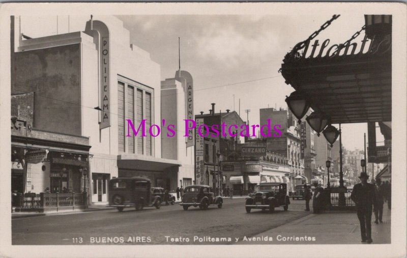 Argentina Postcard - Buenos Aires, Teatro Politeama y Avenida Corrientos RS37848