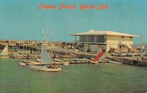 CORPUS CHRISTI, TX Texas   YACHT CLUB  Sailboats~L Head  c1960's Chrome Postcard