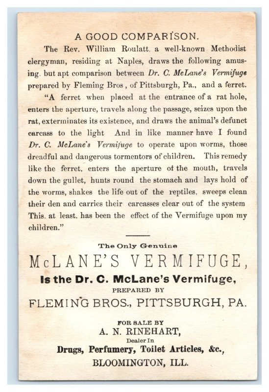 1880s A.N. Rinehart Seller McLane's Quack Medicine Bloomington IL Lot Of 4 3S