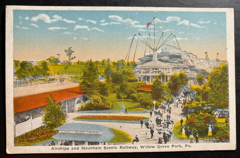 Mint Usa Color Picture Postcard PPC Airship And Mountain Scenic Railway Willow