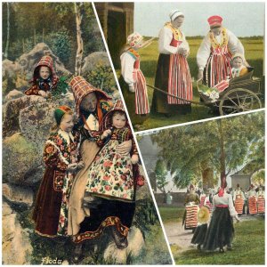 Swedish folk types from Floda Leksand Rattvik national costumes Sweden 1917