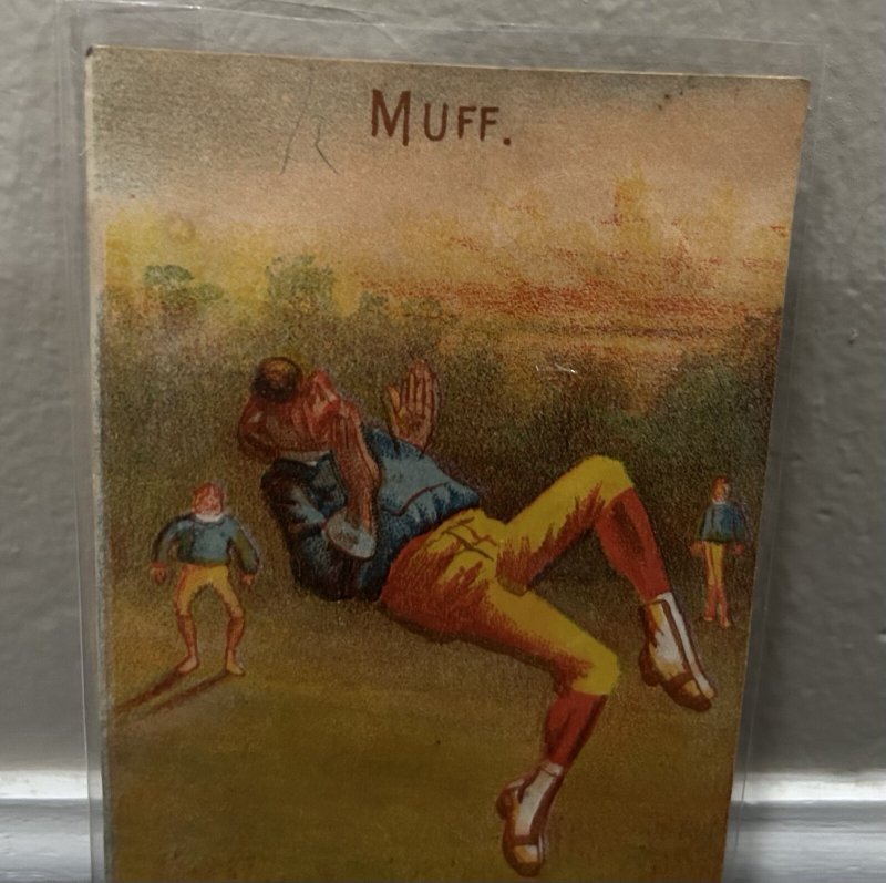 Victorian Trade Card Baseball Extremely Rare Forbes Muff Humorous Antique Piece!