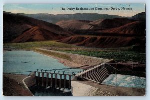 Derby Nevada NV Postcard Aerial View Of The Derby Reclamation Dam c1910s Antique
