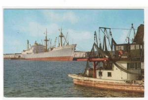 Ship State Docks Fishing Boat Gulfport Mississippi postcard