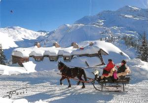 BT3334 Cristal chariot horse chevaux winter Morzine       France