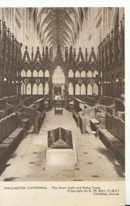 Hampshire Postcard - Winchester Cathedral - Choir Stalls and Rufus Tomb  TZ2472