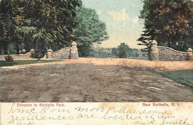 Entrance To Rochelle Park 1906 New Rochelle NY VTG UDB P126