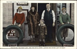 Family Tire Store Storefront KELLY Barkerville Lewiston ME c1920 Postcard