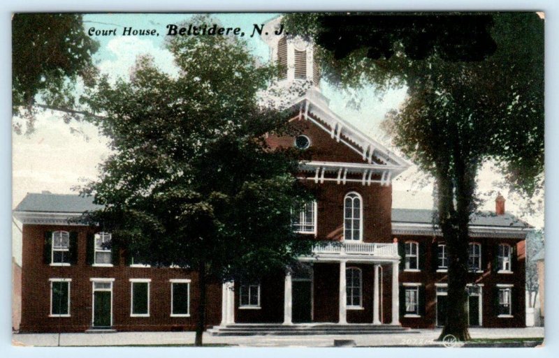 BELVIDERE, NJ New Jersey ~ COURT HOUSE  c1910s Warren County Postcard