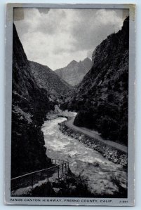 Fresno County California CA Postcard Kings Canyon Highway c1940 Vintage Antique