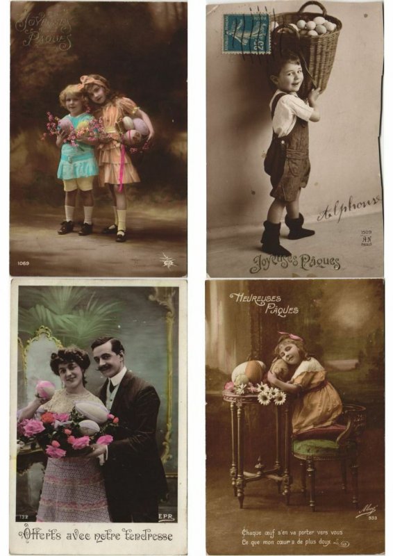 EASTER EGGS GLAMOUR REAL PHOTO 200 Vintage Postcards (L2965)