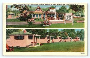 MERIDITH NH New Hampshire ~ BEN'S TOURIST VILLAGE Roadside 1950 Linen Postcard