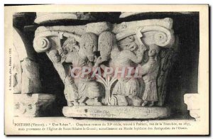 Old Postcard Poitiers Romanesque capital