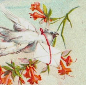 1880s Embossed Victorian Christmas & New Year's Trade Cards Doves Set Of 6 F114