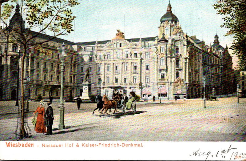 Germany Wiesbaden Nassauer Hof & Kaiser Friedrich Denkmal