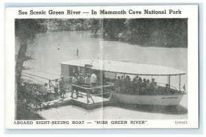 c1960's Mammoth Cave National Park Green River Sight-Seeing Boat KY Postcard 