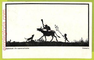 af4300 - GERMANY - VINTAGE POSTCARD - ILLUSTRATED - Dogs MONKEY donkey-