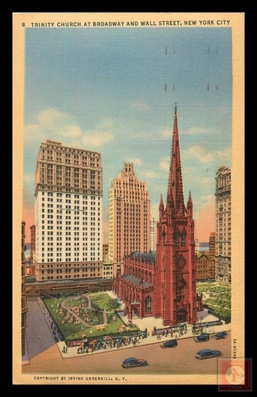Trinity Church at Broadway and Wall Street, New York City