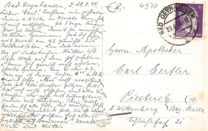 Germany Bad Oeynhausen 1944 Rosengarten RPPC vintage postcard