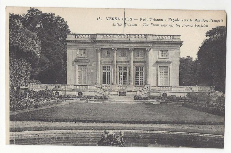 France Versailles Petit Trianon Front towards French Pavilion Vintage Postcard