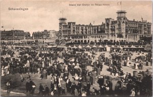 Netherlands Scheveningen Strand Met Oranje en Palace Hotels Postcard 09.21