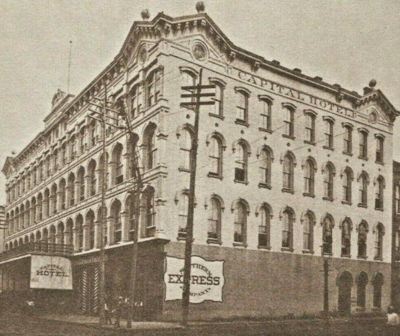 Capital Hotel Little Rock AK RPPC Southern Express Co White Border 1877 Photo