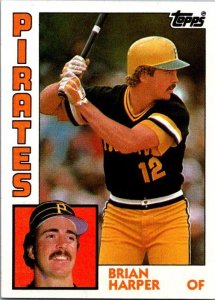 1984 Topps Baseball Card Brian Harper Pittsburgh Pirates sk3596