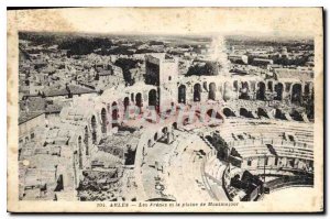 Old Postcard Les Arenes and the plain of Arles Montmajor