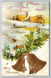 1906  Merry Christmas  Xmas  Embossed   Postcard