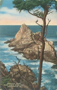 Pinnacle Point, Point Lobos State Park California Linen Postcard Unused