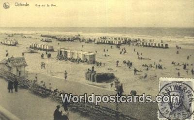 Vue sur la Mer Ostende, Belgium 1920 Stamp on front 