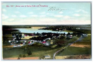Aerial View Of Spring Lake And Ferrysburg Michigan MI Antique Posted Postcard