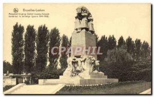 Old Postcard Laken Brussels Monument erected to the unknown soldier french fa...