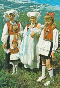 National Costume For Hardanger Norge Norway Vintage Fashion Postcard