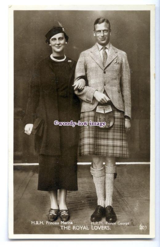 r2987 - Royal Lovers, T.R.H. Princess Marina & Prince George, No.203 - postcard