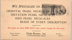 1920s Fitch-Bryant Inc. Expert Jewelry Repairing Boston MA Advertising Postcard