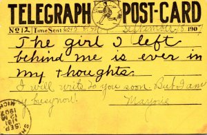 Humour Telegraph Post Card 1907