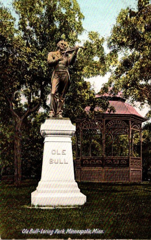 Minnesota Minneapolis Ole Bull-Loring Park Showing Statue and Gazebo