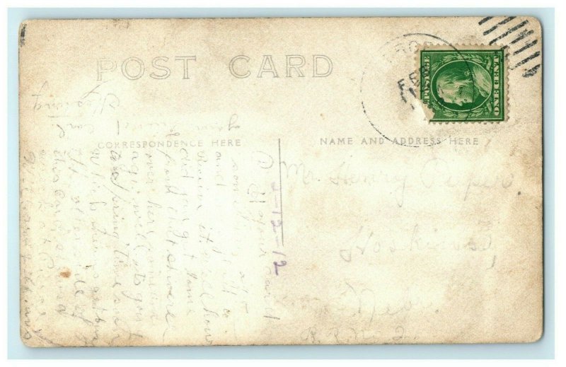 Pierce Nebraska 1912 Train Wreck Crash Accident RPPC Photo Antique