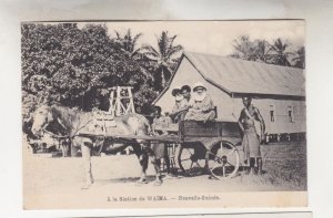 PAPUA NEW GUINEA, c1920 ppc. WAIMA STATION, Missionary & Natives in Horse & Cart