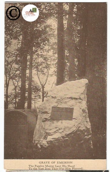 Vintage Postcards Grave Of Emerson The Passive Master Lent His Hand