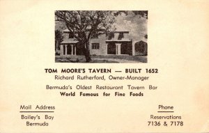 Bermuda Bailey's Bay Tom Moore's Tavern Built 1652