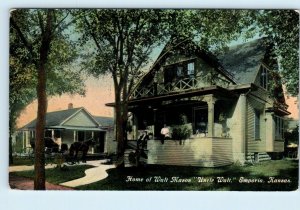 EMPORIA, KS Kansas ~ HOME of UNCLE WALT MASON~ Humorist  c1910s Postcard