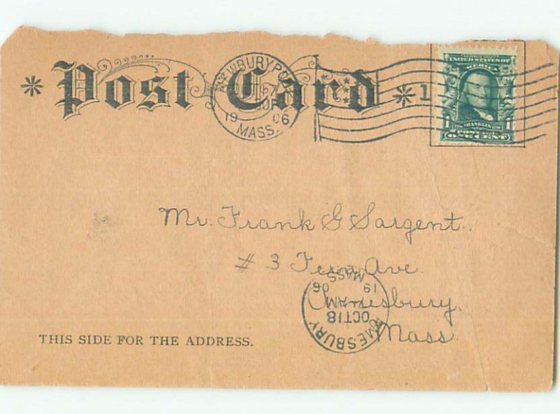 1906 Comic MAN WITH FARM ANIMALS AB9004