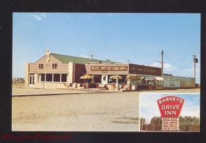 BRANDON MANITOBA BARNEY'D DRIVE INN RESTAURANT CARS OLD ADVERTISING POSTCARD