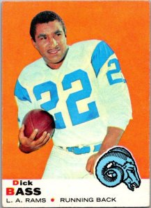 1969 Topps Football Dick Bass Los Angeles Rams sk5590