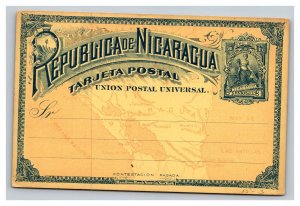 Vintage Early 1900s Private Mailing Postal Card Nicaraguan Dark Blue Blank