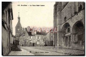 Old Postcard Avallon La Place Saint Lazare