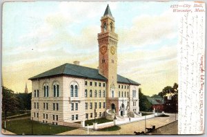 1907 City Hall Worcester Massachusetts Ground & Building Antique Posted Postcard